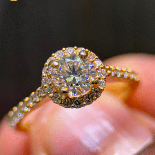 Lab-Grown Round Brilliant Diamond Engagement Ring – 1.34 CTW | 18KT Gold