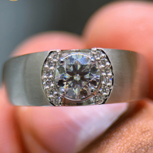 Lab-Grown Diamond Men’s Solitaire Ring – 1.21 CTW | 14KT White Gold 