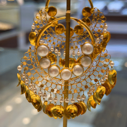 22KT Gold Baliyan / Hoop Earrings (pearl)